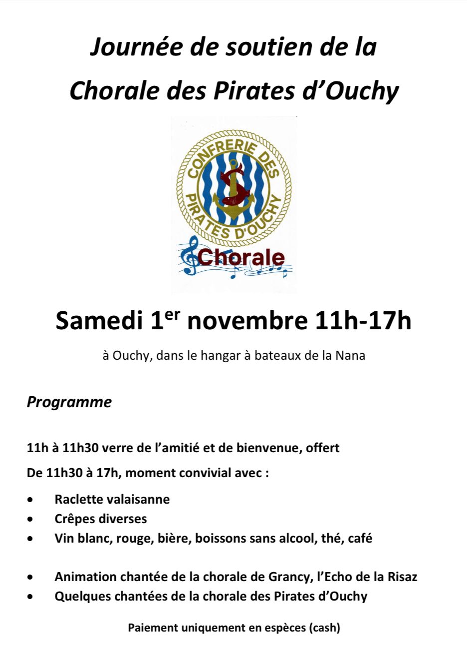 Journée de soutien de la Chorale des Pirates d’Ouchy